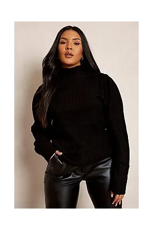 Boohoo Plus Contrast Stitch Balloon Sleeve Jumper