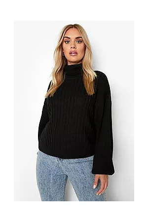 Boohoo Plus Balloon Sleeve Roll Neck Jumper