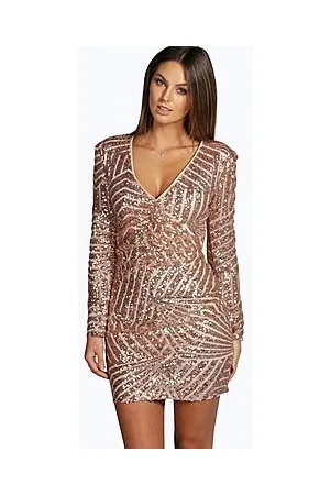 Boohoo Boutique Sequin Panelled Bodycon Party Dress