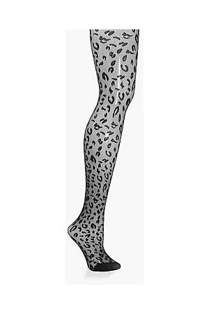 Boohoo Leopard Jacquard Tights