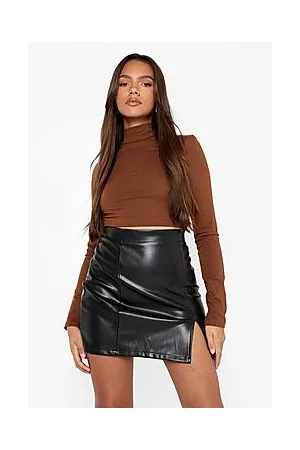 Boohoo Basic High Neck Long Sleeve Crop Top