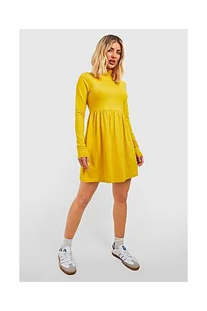 Boohoo Basic Roll Neck Long Sleeve Skater Dress