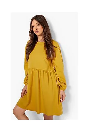 Boohoo Batwing Puff Sleeve Smock Dress