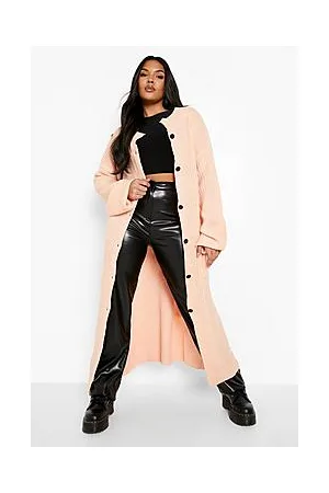 Boohoo Plus Knitted Pocket Maxi Cardigan