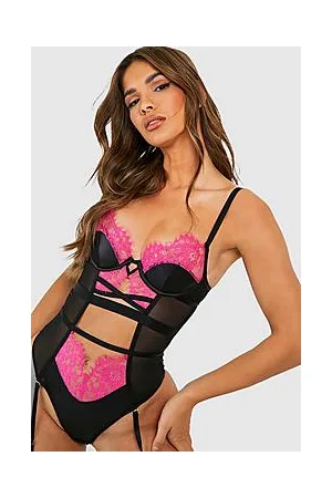 Boohoo Premium Lace Detail Strappy Bodysuit
