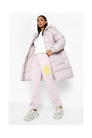 Boohoo Faux Fur Trim Longline Parka Coat