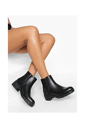Boohoo Ribbed Elastic Chelsea Boots