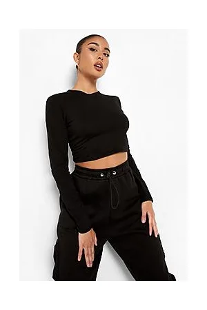 Boohoo Basic Long Sleeve Crew Neck Top