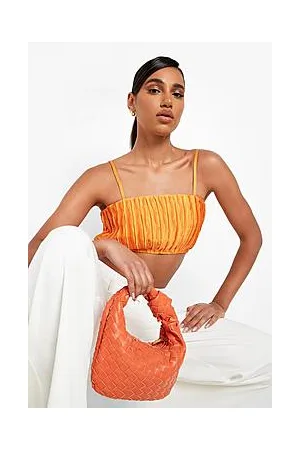 Boohoo Textured Plisse Crop Top