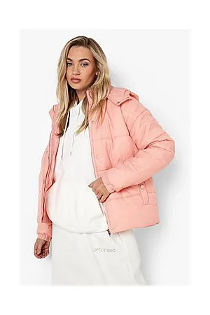 Boohoo Rose Gold Trim Puffer Jacket