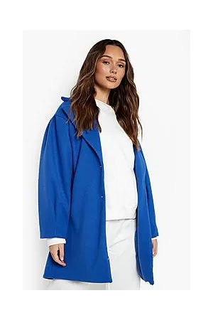 Boohoo Balloon Sleeve Wool Look Coat