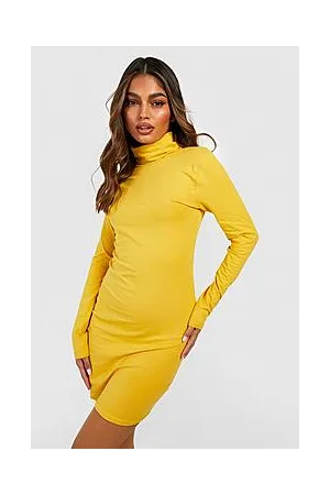 Boohoo Basics Long Sleeve Roll Neck Mini Bodycon Dress