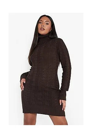 Boohoo Plus Recycled Cable Knit Jumper Dress