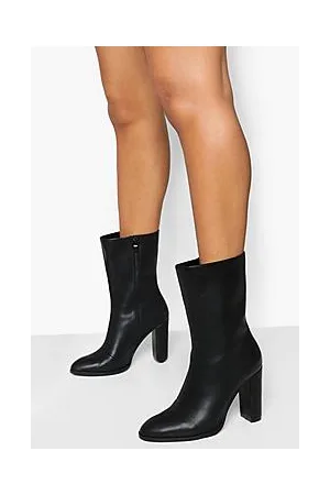 Boohoo Wide Fit Block Heel Shoe Boots