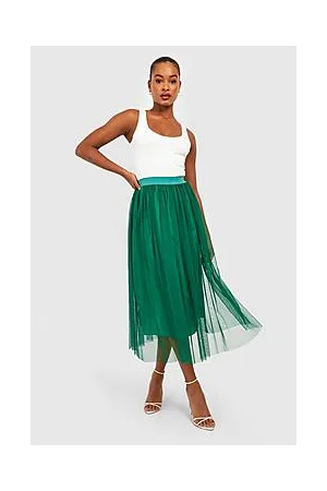 Boohoo Tall Boutique Tulle Mesh Midi Skirt