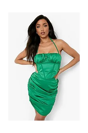 Boohoo Satin Ruched Bust Corset