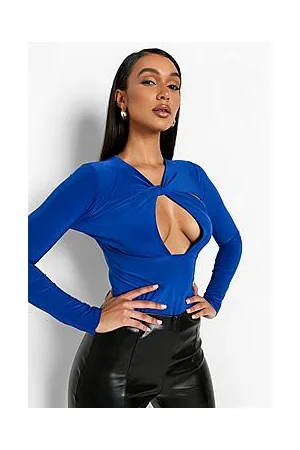Boohoo Slinky Double Layer Twist Detail Bodysuit