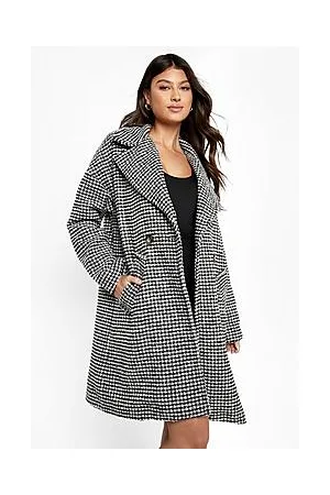 Boohoo Dogtooth Wool Look Coat
