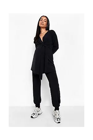 Boohoo Maternity Wrap Top And Joggers Loungewear Set