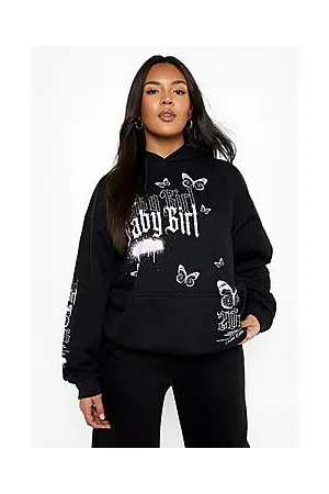 Boohoo Plus Babygirl Graffiti Hoodie