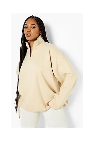 Boohoo Plus Oversized Half Zip Sweatshirt