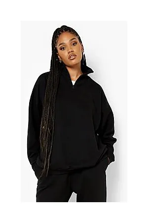 Boohoo Plus Oversized Half Zip Sweatshirt