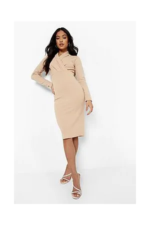 Boohoo Petite Scuba Wrap Bodycon Pencil Dress