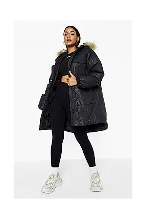 Boohoo Faux Fur Hooded Parka Coat