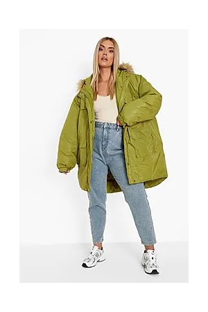 Boohoo Plus Faux Fur Hooded Parka