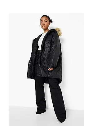 Boohoo Petite Faux Fur Hooded Parka