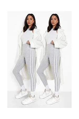 Boohoo Basics 2 Pack High Waisted Sports Stripe Jersey Leggings