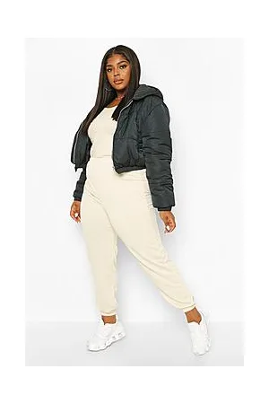 Boohoo Plus Hooded Cropped Puffer Jacket