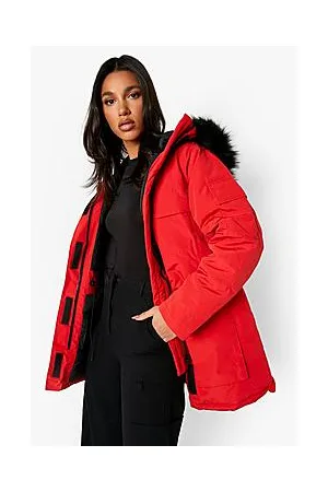 Boohoo Faux Fur Hooded Parka