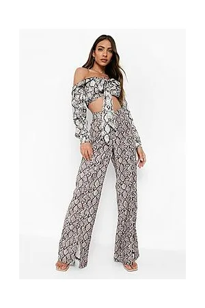 Boohoo Wrap Waistband Wide Leg Trousers