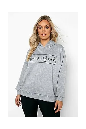 Boohoo Plus New York Oversized Hooded Sweatshirt