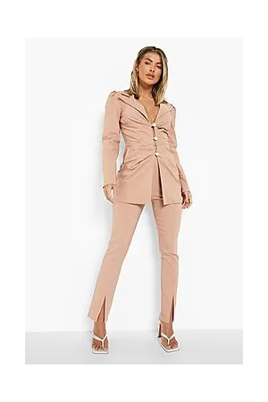 Boohoo Super Stretch Split Front Slim Fit Trousers