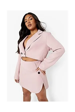 Boohoo Plus Tailored Wrap Button Mini Skirt