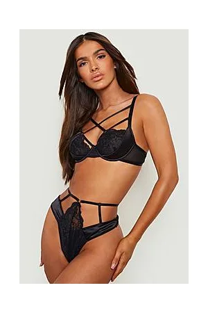Boohoo Lace Strapping Underwire Bra