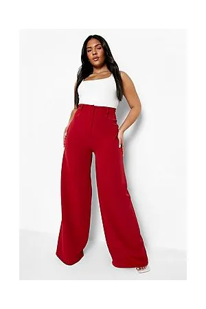 Boohoo Plus Super Wide Leg Tailored Trousers