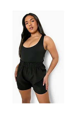 Boohoo Plus Ruched Waist Tailored Shorts