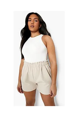 Boohoo Plus Ruched Waist Tailored Shorts