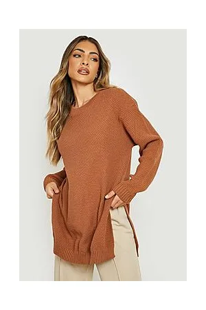 Boohoo Side Split Moss Stitch Tunic Jumper