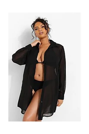 Boohoo Plus Chiffon Beach Shirt
