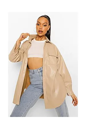 Boohoo Leather Look Oversized Shacket