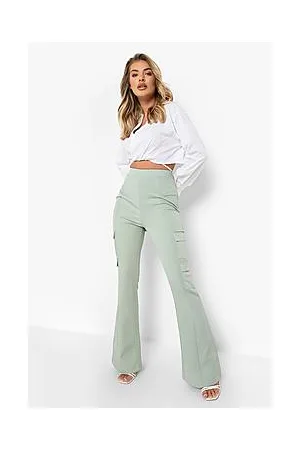 Boohoo Cargo Pocket Side Flared Trousers