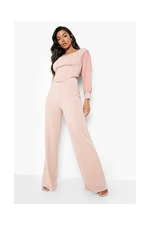 Boohoo Volume Sleeve Corset & Wide Leg Trousers