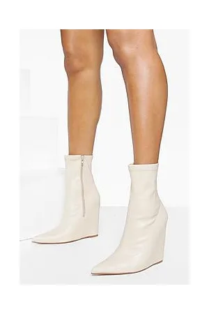 Boohoo Pointed Toe Wedge Ankle Boots