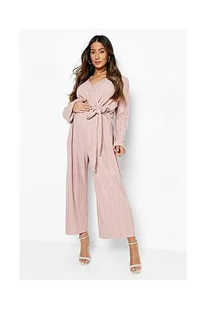 Boohoo Maternity Plisse Wrap Culotte Jumpsuit