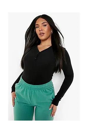 Boohoo Plus Button Front Knitted Bodysuit