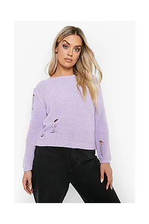 Boohoo Plus Distressed Knit Jumper
